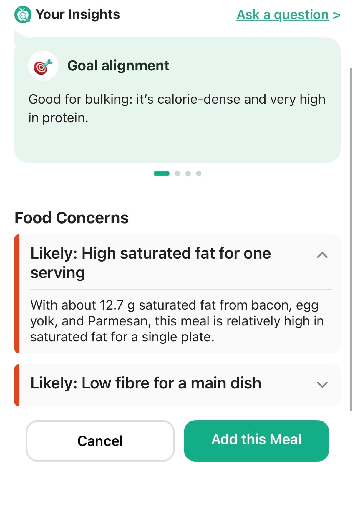 NutriLab goal alignment and saturated fat food concern